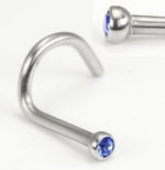 18g Steel Jeweled Martini Glass Nostril Screw