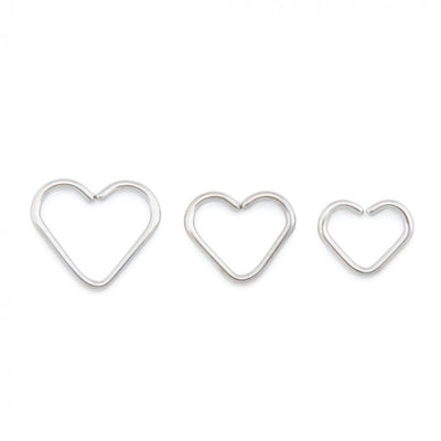 18g Niobium Heart Shaped Rings