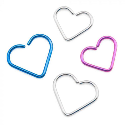 18g Niobium Heart Shaped Rings