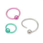 18g Titanium Fixed Bead Annealed Captive Ring