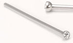 18g Titanium Jeweled U-Bend Fishtail Nostril Pin