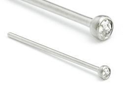 18g Titanium Jeweled U-Bend Fishtail Nostril Pin