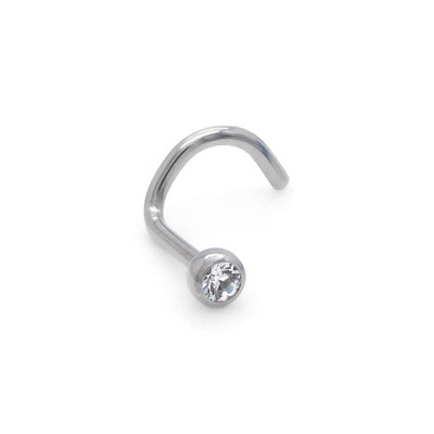 18g Titanium Nostril Screw with Jeweled Top