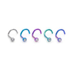 18g Titanium Nostril Screw with Jeweled Top