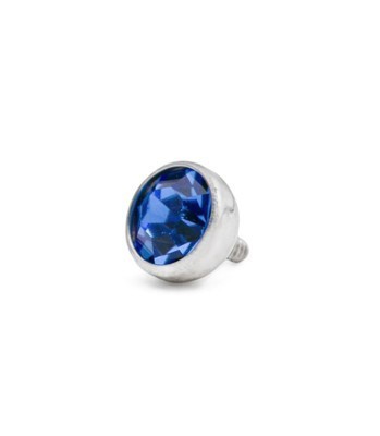 18g and 16g  JEWELED Titanium Half-Ball Top for Internally Threaded Jewelry