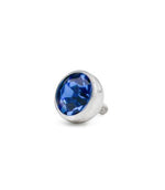 18g and 16g  JEWELED Titanium Half-Ball Top for Internally Threaded Jewelry