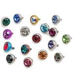 18g and 16g  JEWELED Titanium Half-Ball Top for Internally Threaded Jewelry