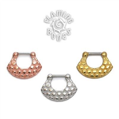18k Gold Plated Septum Klikr with Surgical Steel Post - Vertex