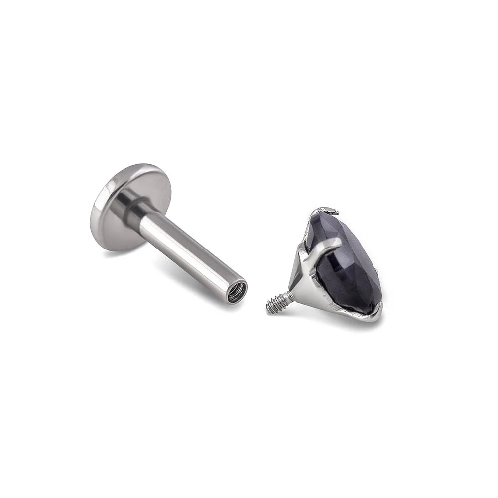 14g Internally Threaded Titanium Labret - FLAT BACK Post Only