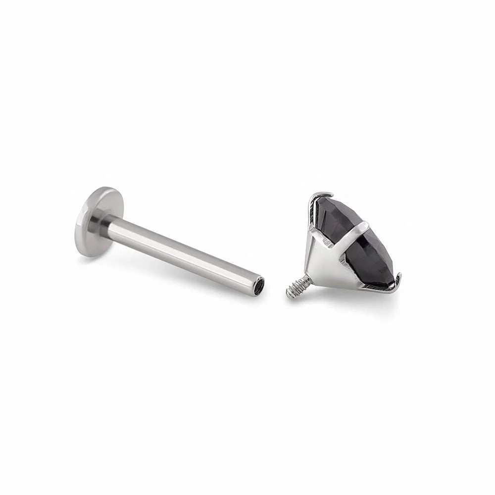 16g Internally Threaded Titanium Labret - Post Only - High Polish