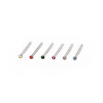 18g Surgical Steel Jeweled U-Bend Fishtail Nostril Pin