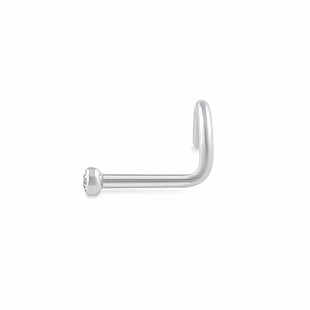 18g Steel Jeweled Martini Glass Nostril Screw