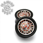 1" Icosahedron Collector Edition Plugs - Mixed Metal on Wood