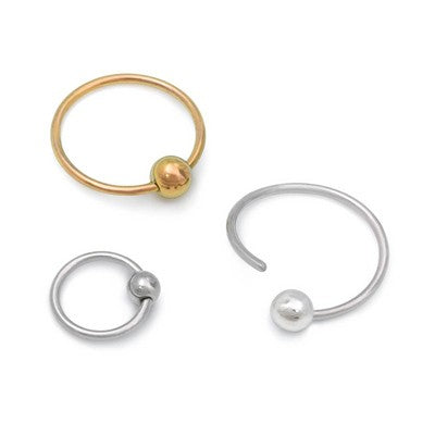 20g Titanium Fixed Bead Annealed Captive Ring