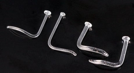 20g to 14g - Clear Glass Nostril Retainer