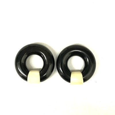 2g Black Water Buffalo Horn Captive Rings with Bone Segment