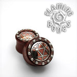 3/4" Icosahedron Collector Edition Plugs - Mixed Metal on Wood