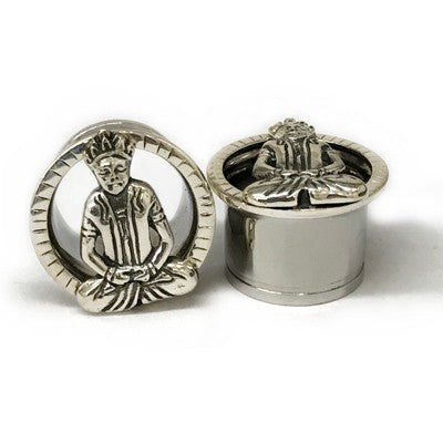 316LVM Steel Eyelet with Sterling Silver Buddha Figure