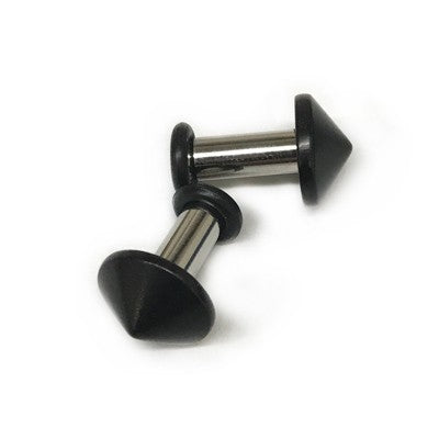 316LVM Steel Plug with Black Wood Dome