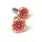 316LVM Steel Plug with Bone Stud and Lacquer Inlay - Fantasy Floral Series