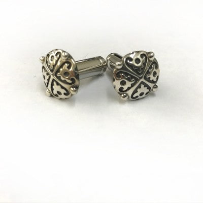 316LVM Steel Plug with Sterling Silver Stud - Borneo Mandala