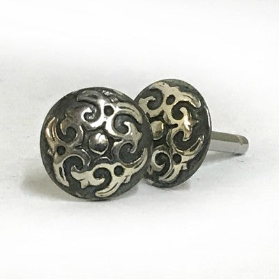 316LVM Steel Plug with Sterling Silver Stud - Borneo Mandala 2