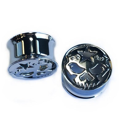 316LVM Steel Skull and Star Double-Flare Eyelets