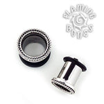 316LVM Steel with Silver Classic Braided Accent Eyelets