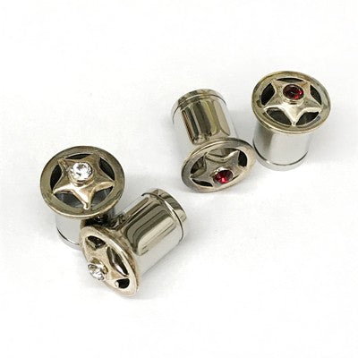 316LVM Steel with Silver Star and Faceted Gems - Classic Accent Eyelets