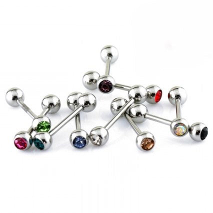 50 Piece 14g 5/8" Jeweled Steel Straight Barbell Package
