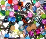 50 Piece 14g 5/8" UV Acrylic Tongue Barbell Package