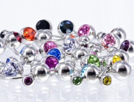 50 pc Double Jeweled Steel Belly Curve Barbell Package