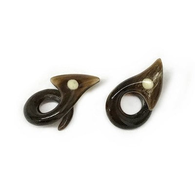 6g Omen Bird Loops in Tortoise Water Buffalo Horn with Bone