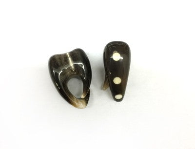 7/16" Black Water Buffalo Horn Twists with Bone Inlay