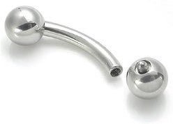 8g Internally Threaded Steel Curved Barbell