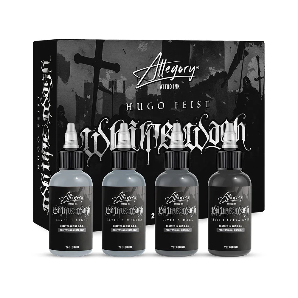Hugo Feist Signature Whitewash Set — Allegory Premium Tattoo Ink — Pick Size
