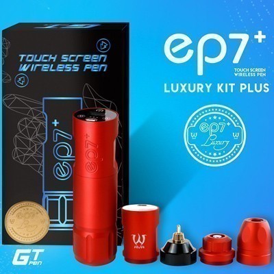 Red AVA Premium Wireless Tattoo GT Pen - 3.5mm EP7 plus Luxury Kit