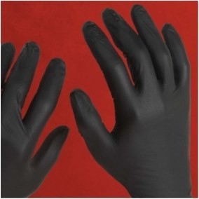 Night Angel Black Nitrile Gloves by Adenna - 4 Mil