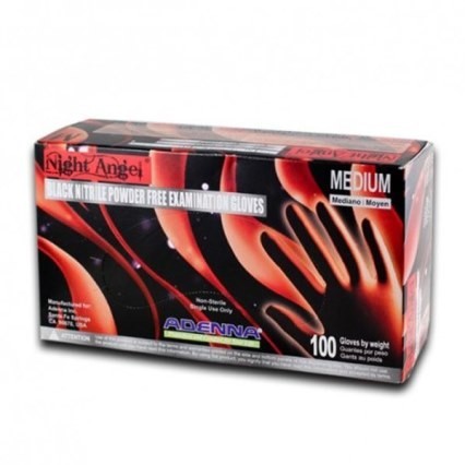 Night Angel Black Nitrile Gloves by Adenna - 4 Mil