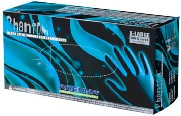 Phantom Black Latex Gloves by Adenna - 6 Mil - Case of 10