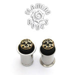 2g Ancient Remains Rubber Eyelet Insert - Brass Skull