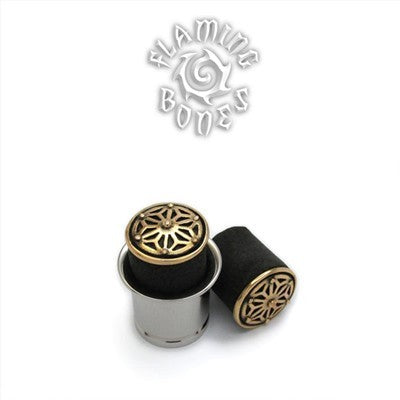 Asanoha Mandala Rubber Eyelet Insert - Brass