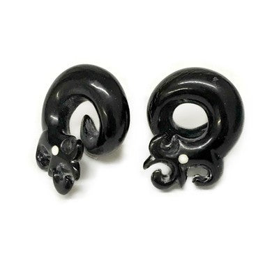 0g Aso Loops in Black Water Buffalo Horn with Bone