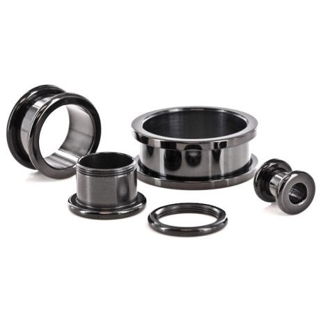 BlackArt PVD Screwback Tunnels