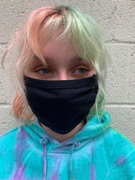 Black Cotton Anti-Microbial Mask with Filter Pocket