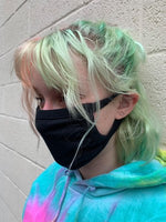 Black Cotton Anti-Microbial Mask with Filter Pocket