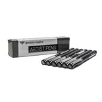 Black Drawing Pens - Set of 6 with Assorted Tips