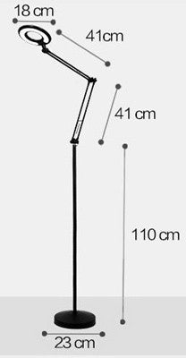 Black Floor Standing Lamp - Height Adjustable