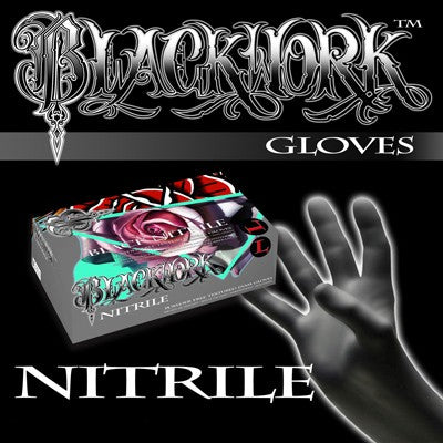 Black NITRILE Medical Grade Gloves by Blackwork Supply