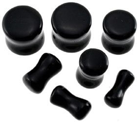 Black Onyx Stone Saddle Flared Plug